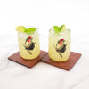 Set of 4 Upcycled Singing Bowie Bird Design Drinking Glasses 8oz  - Wholesale