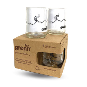 Set of 4 Upcycled Clear 8oz Glasses - Volcano Edition - Wholesale
