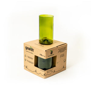 Set of 4 Upcycled Green Wine Bottle 15oz Glasses - Wholesale