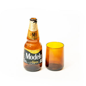 Set of 4 Upcycled Amber 8oz Glasses - Wholesale