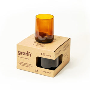 Set of 4 Upcycled Amber 8oz Glasses - Wholesale