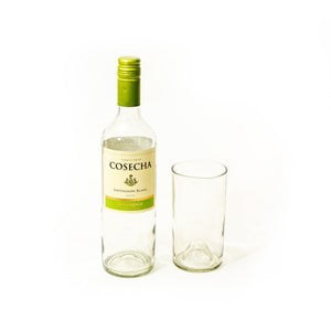 Set of 4 Upcycled Clear Wine Bottle 15oz Glasses - Wholesale