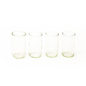 Set of 4 Upcycled Clear Wine Bottle 15oz Glasses - Wholesale
