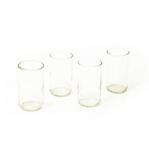 Set of 4 Upcycled Clear Wine Bottle 15oz Glasses - Wholesale