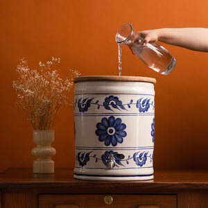 Painted Ceramic EcoFiltro - Blue Flower Design