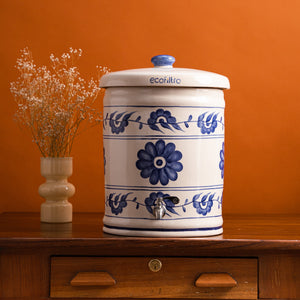 Painted Ceramic EcoFiltro - Blue Flower Design