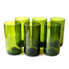 Tall Green Water Glasses - Handmade from Up-Cycled Wine Bottles